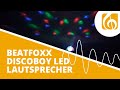 Beatfoxx Discoboy portabler LED Bluetooth Lautsprecher UKW-Radio, AUX, schwarz