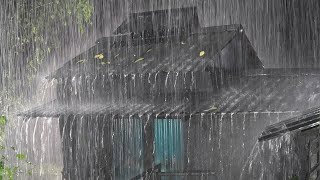 💤 SLEEP FAST in 5 Minutes with Torrential Rain & Massive Thunder Sounds on Metal Roof of Farmhouse