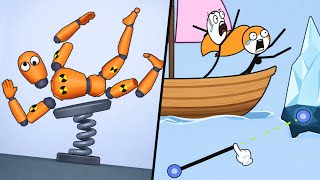 🤣 Ragdoll Break Challenge 🆚 Escape Rope | Ragdoll Break Impossible Level Gameplay | Funny Gameplay screenshot 2