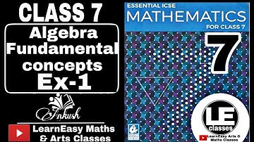 Fundamental concepts Ex-1 Class 7 Algebra | Essential ICSE mathematics for class 7 | A Das Gupta