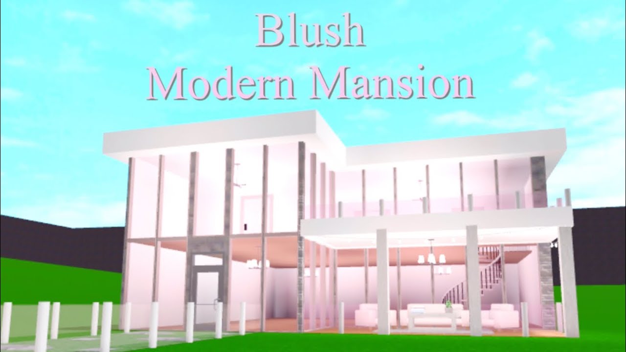 Bloxburg Cute Blush Modern Mansion No Decorating Roblox Youtube