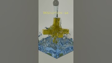 Satisfying fluid simulation resolution test #blender #blender3d #3dart #simulation