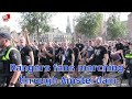 Rangers fans marching through Amsterdam