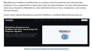 Metallicus + FedNow® Real-Time Payments Meet Blockchain Banking Credit Unions Metal Blockchain