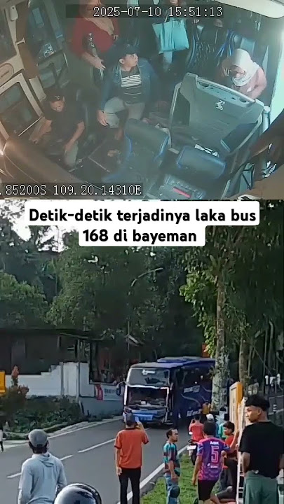 Detik-detik ter jadinya laka bus satu enam delapan😱#kecelakaanbus #shots#laka#busmania #video #