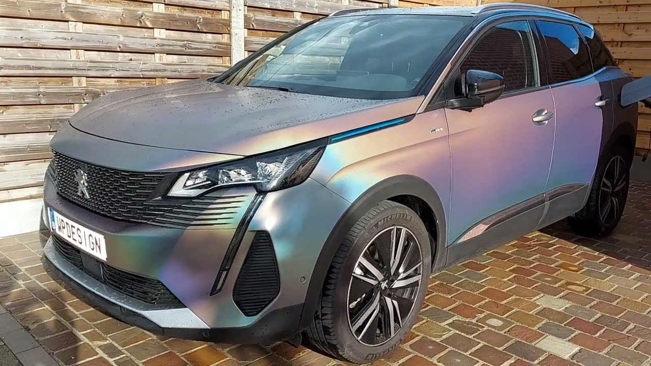 Peugeot 3008 GT wrap. 3M Satin flip psychedelic 2080 SP281. - YouTube