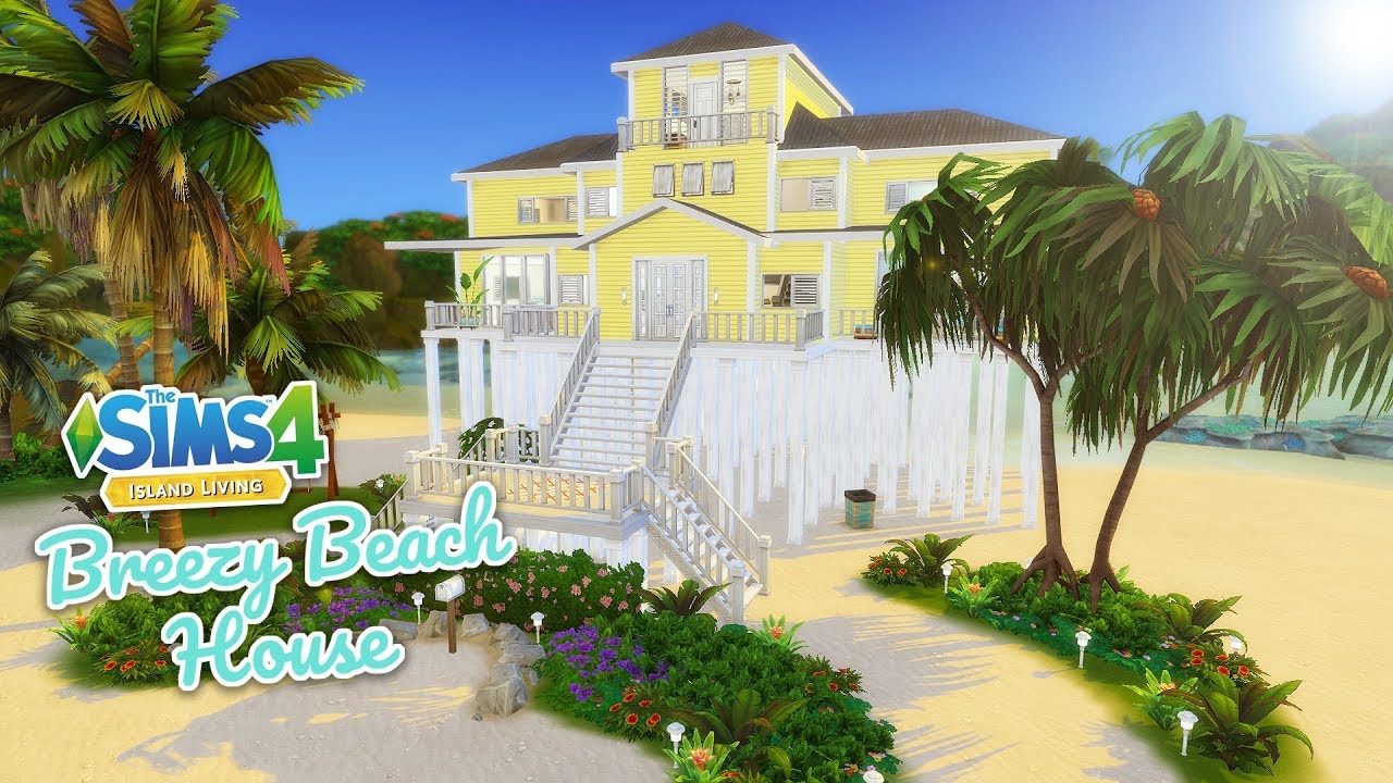 Breezy Beach House // Sims 4 Island Living; Speed Build YouTube