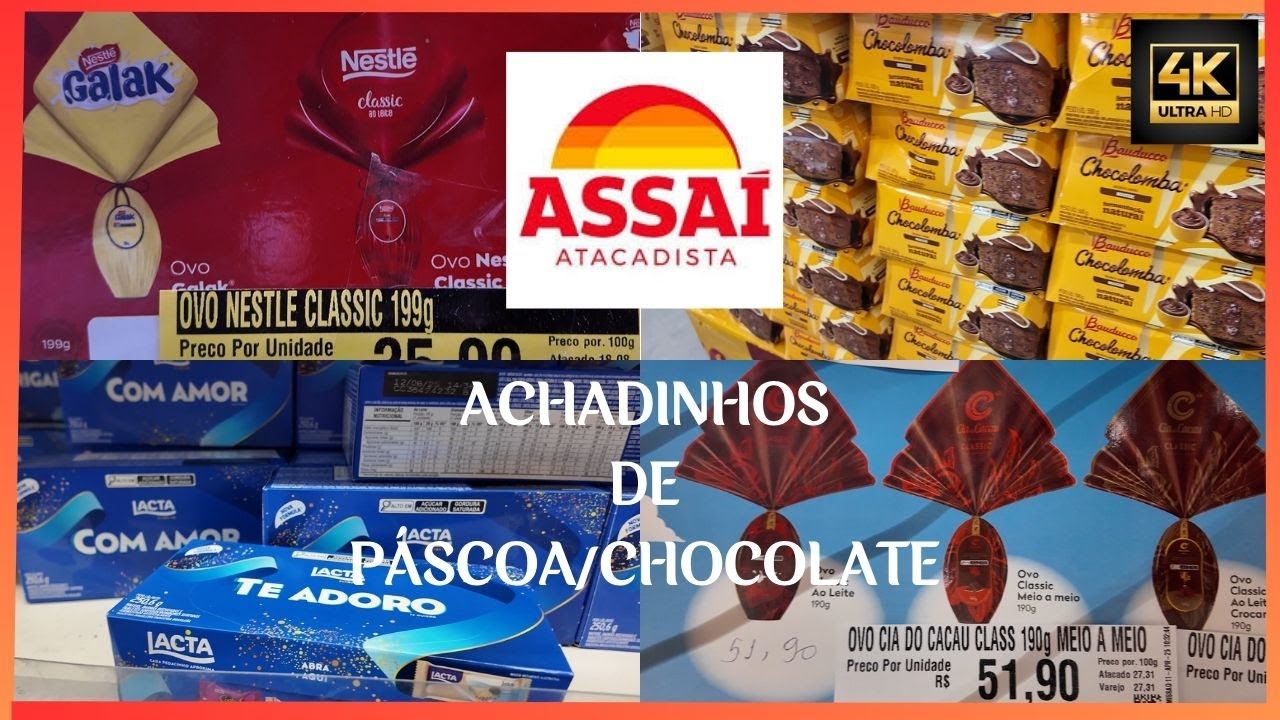 ACHADINHOS DE PÁSCOA /CHOCOLATE ASSAI:CHOCOLATE,OVO DE PÁSCOA,BARRA DE ...