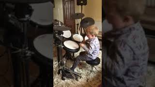 DUALITY- DRUM COVER BY CALEB H ... AGE 4