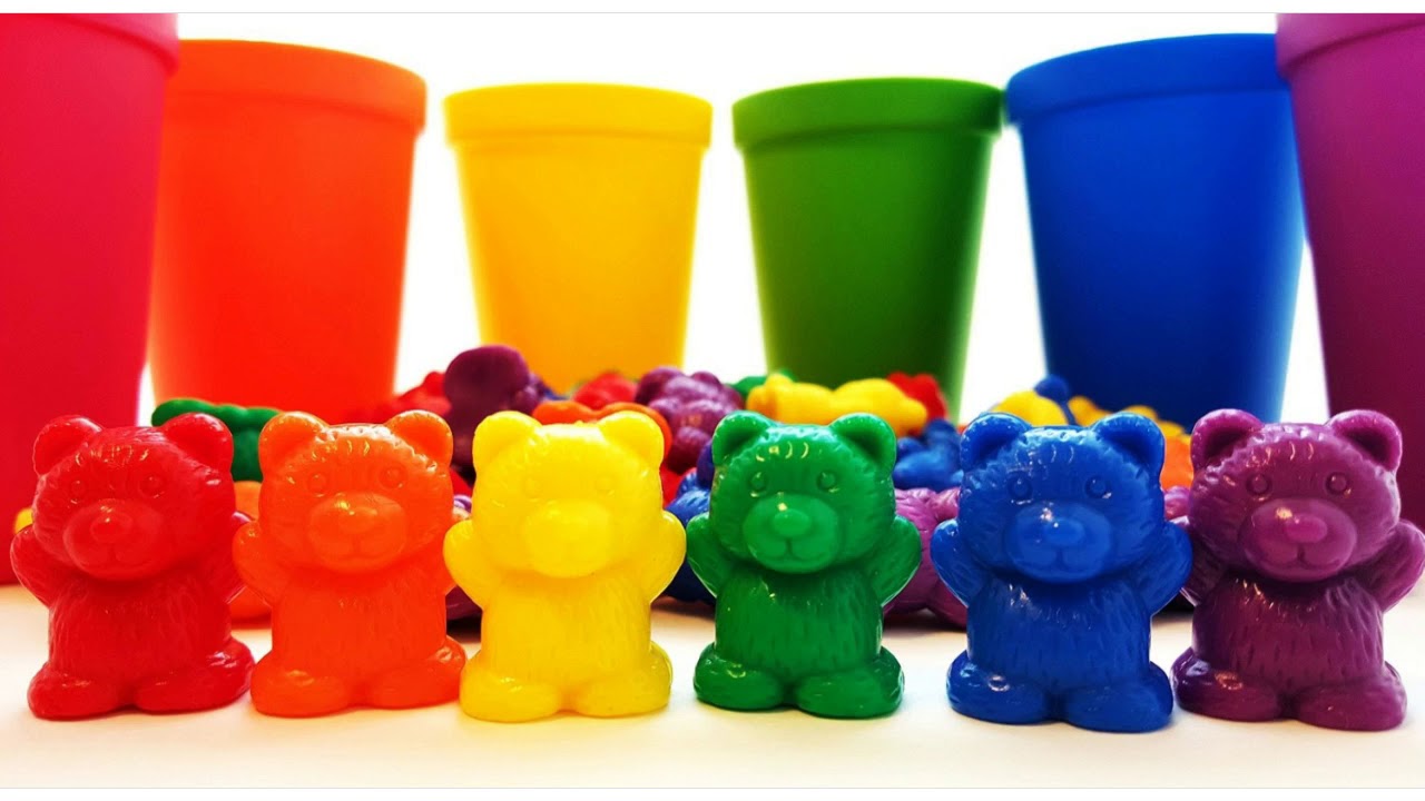 rainbow counting bears with matching sorting cups