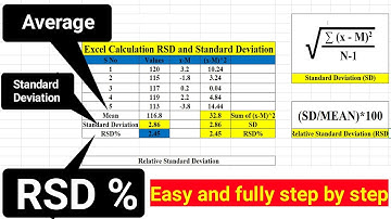How to calculate rsd, standard deviation and average in excel