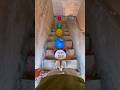 Challenge the staircase obstacle course and pop the colorful balloons!#shorts #balloon