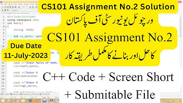 CS101 Assignment 2 2023, CS101 Assignment no 2 solution 2023, Cs101 assignment no 2 #vu #cs101 #lms