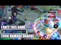 I HATE THIS GAME ! 200K DAMAGE HANABI ! MLBB -