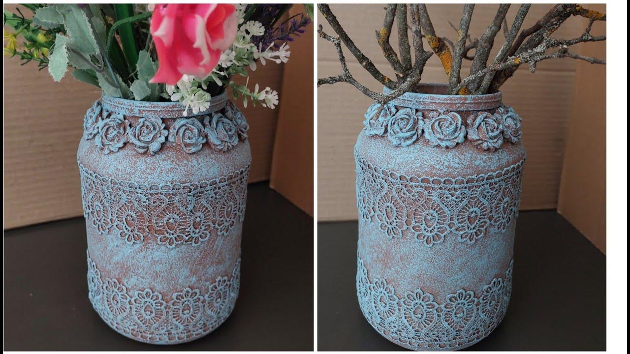 Простая ИДЕЯ декора банки// Как из банки сделать вазу💥jar vase - YouTube