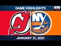 NHL Game Highlights | Devils vs. Islanders - Jan. 21, 2021