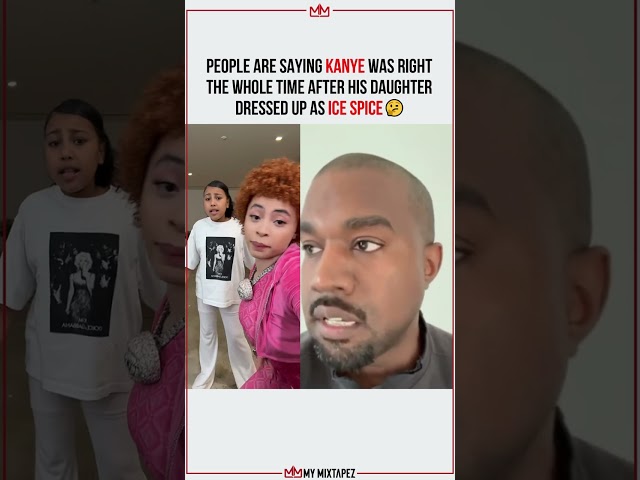 Kanye react to his daughter North West dressing as Ice Spice 👀🤔 class=