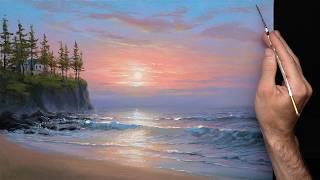 Acrylic Painting on Canvas - Sea Sunset / Satisfying Art | Kunst Malerei Meer