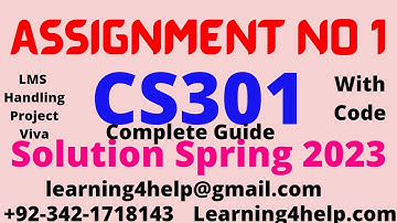 CS301 Assignment No 1 Spring 2023 Complete Solution 100%