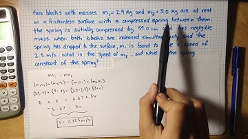 Two Blocks and Compressed Spring ~ Physics Spring Constant and Momentum Problem