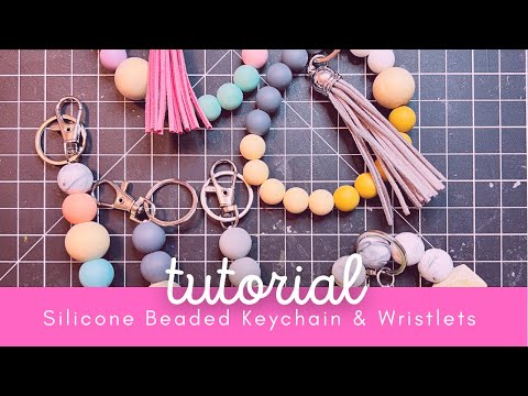 Silicone Beaded Keychain and Key