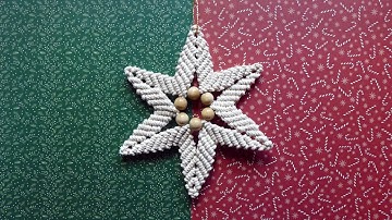 Macrame Christmas Star Pattern with Beads