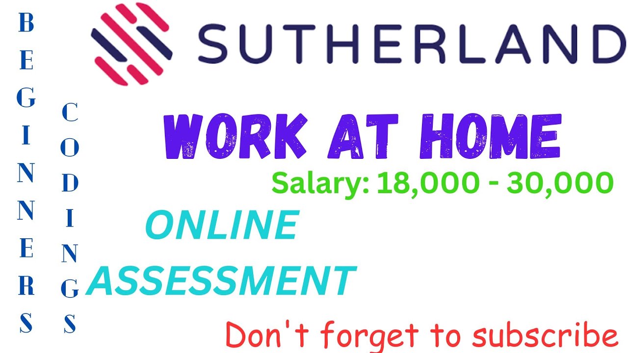 Sutherland Online Assessment | Beginners Codings