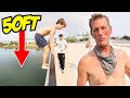 Triple Backflip Off Huge Bridge! (Old Man ANGRY)