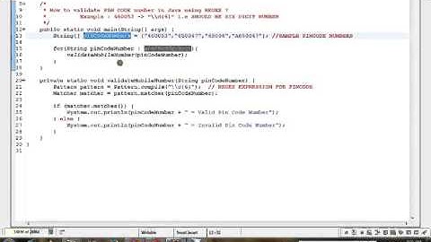 HOW TO VALIDATE PIN CODE NUMBER IN JAVA USING REGEX