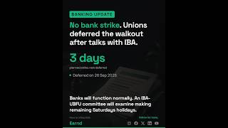 No bank strike. Unions deferred the walkout after talks with IBA.