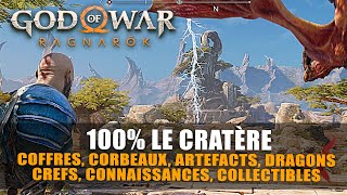 God Of War Ragnarök : 100% LE CRATÈRE - Coffres, Dragon, Corbeaux, Artefact ... (Guide Collectibles)