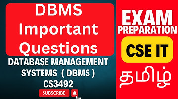Important Questions of DBMS CS3492 | Full Video Links | Anna University Exam Preparation 2025