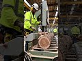 a large wood being cut with a large wood cutting machine. #injectionmoulded #moldmaker