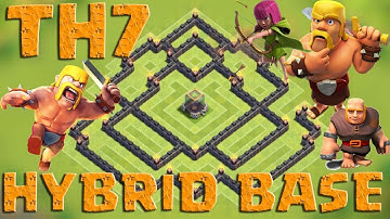 Clash of Clans - BEST TH7 Farming Base Design Dark Elixir Drill+ Without Barbarian King- UPDATE 2016