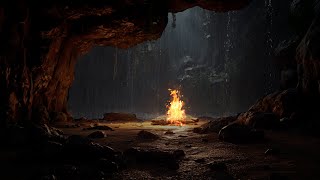 Mystic Cave Retreat| Tranquil Rain and Fireplace Ambiance to Melt Away Stress and Promote Peaceful