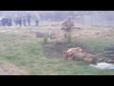 World War I Re-enactment Battle - With Sounds and Music added