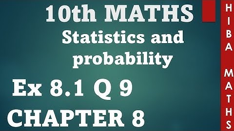 10th maths chapter 8 exercise 8.1 question 9 | TN Samacheer hiba maths