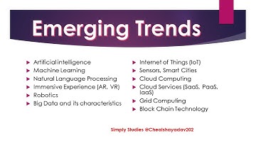 Emerging Trends / Technologies with Example| HPSC PGT CSE EXAM | KVS PGT CSE |CBSE CLASS XI & XII
