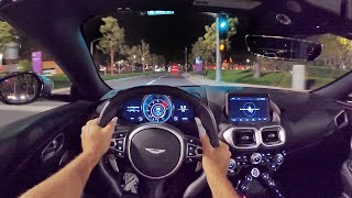 2021 Aston Martin Vantage Roadster POV Night Drive (3D Audio)(ASMR)