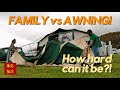 Family HubNut vs Awning! Anger, confusion, success?