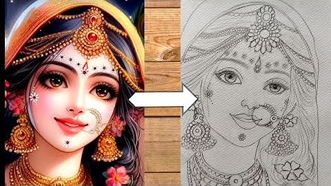 Radha Rani Drawing | Radha Rani Pencil Sketch Drawing Easy Step By Step For Beginners | By Raju Arts