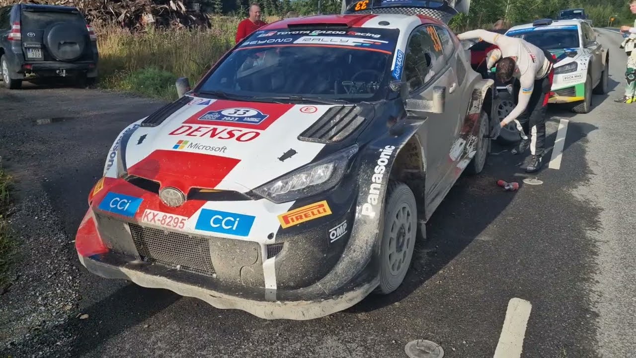 ⁣WRC Rally Finland Evans and Martin prepares for the last Saturday stage ss18