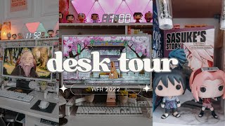 DESK TOUR | standing effy desk setup, nanoleaf lights, avatar + naruto funko pops🎮👩🏾‍💻