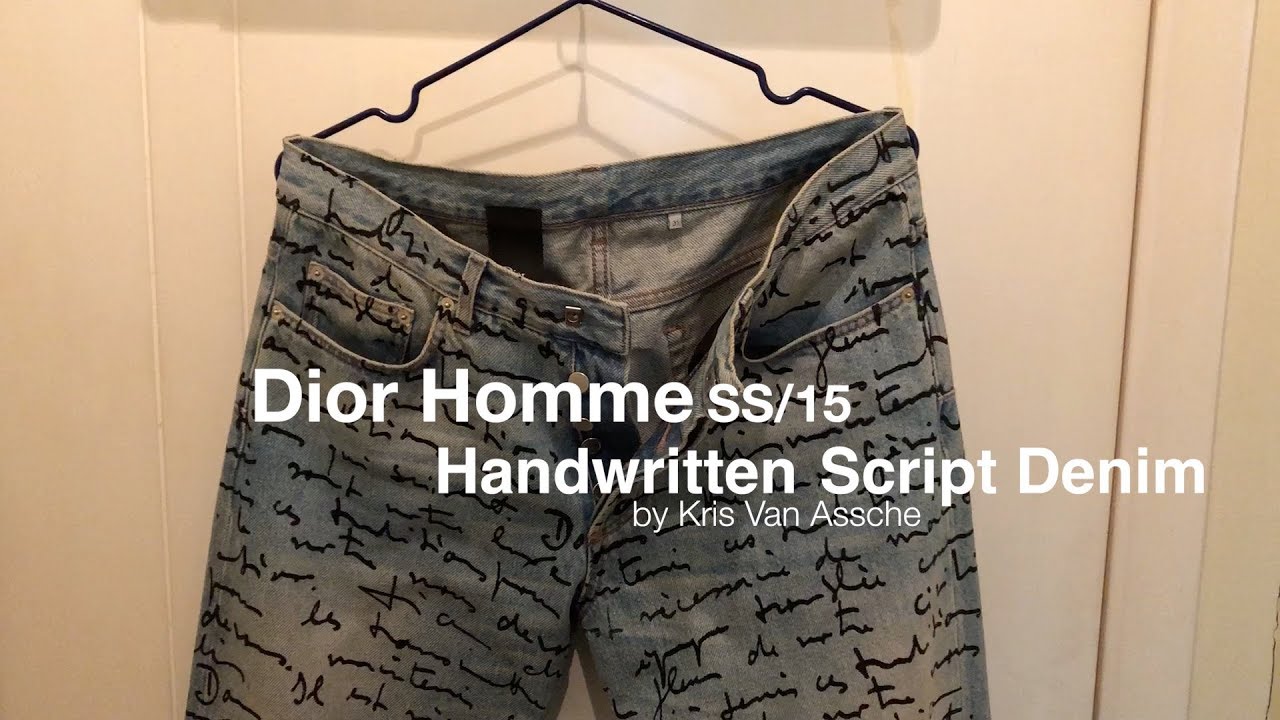 Dior Homme SS/15 Handwritten Script Denim by Kris Van Assche