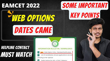 AP EAPCET WEB OPTIONS Dates || Important NOTICE and Key Points