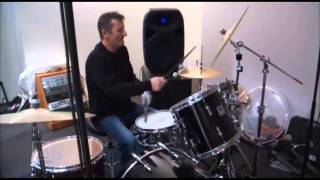 Phil Rudd playing drums 2015