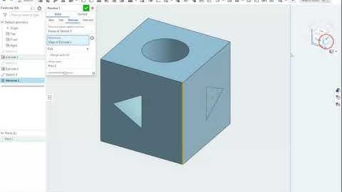 OnShape 3 - Basic Cube Demo, using revolve to add a loop