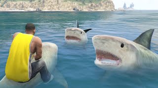 GTA 5 Franklin vs Shark - Crazy Water Fails ep.3