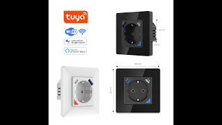 WIFI TUYA smart wall socket with USB type C EU UK version with metering