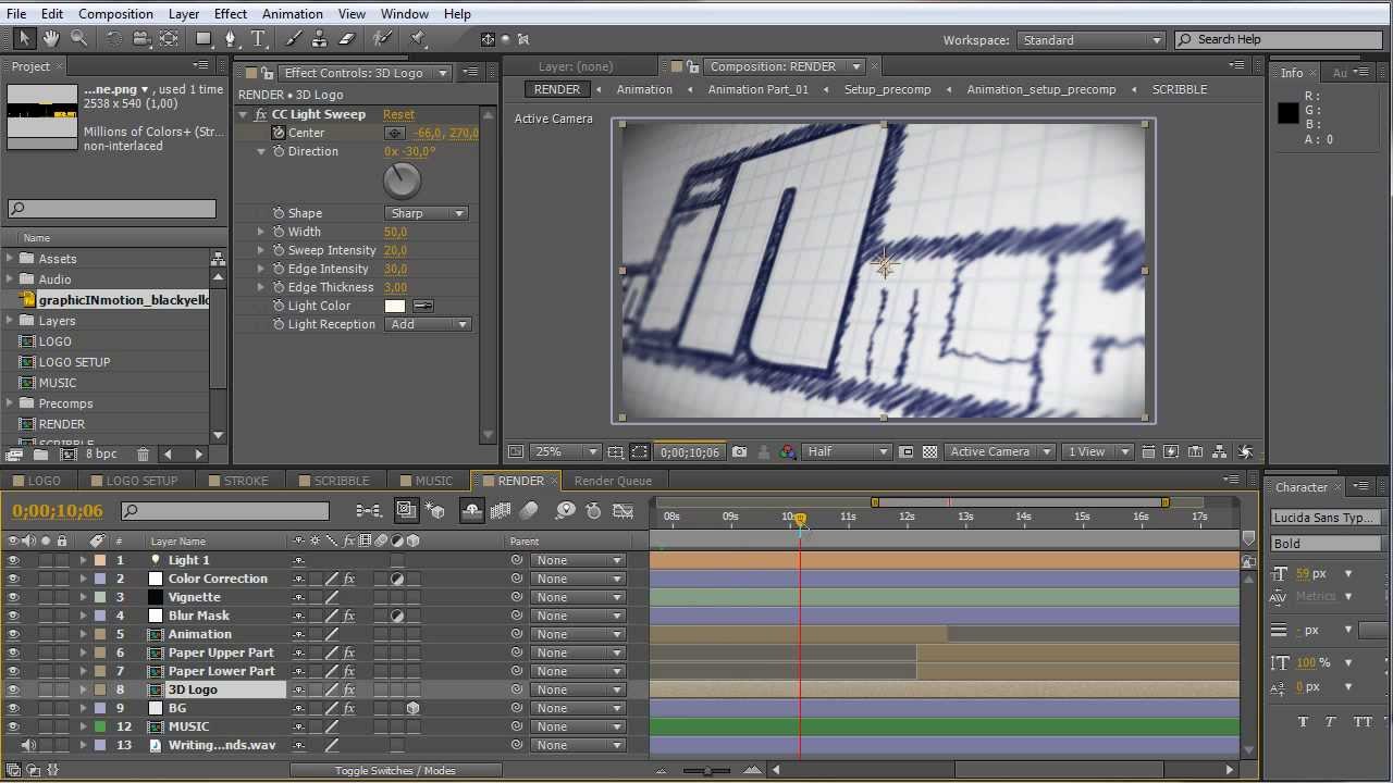 After Effects Tutorial - Logo Sketch Reveal Customization - YouTube